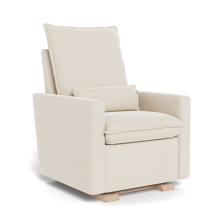 Beach Brushed Cotton Linen / Maple Base - Monte Design Cortina Glider Recliner - Premium