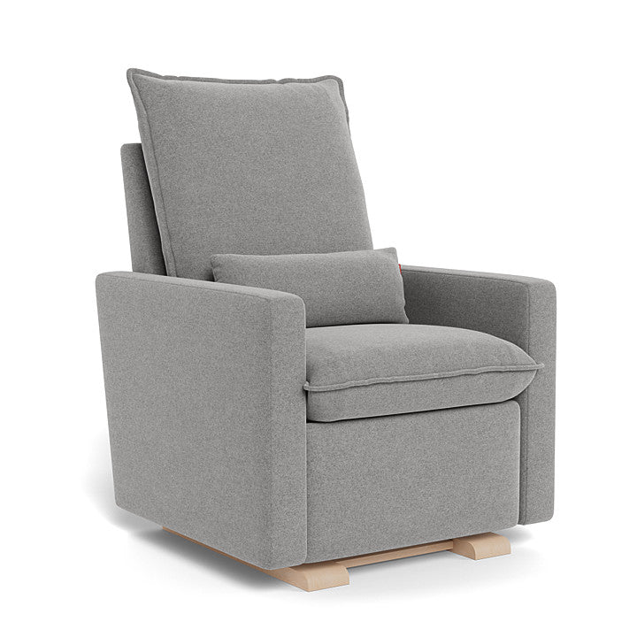 Light Grey Italian Wool / Maple Base - Monte Design Cortina Glider Recliner - Premium