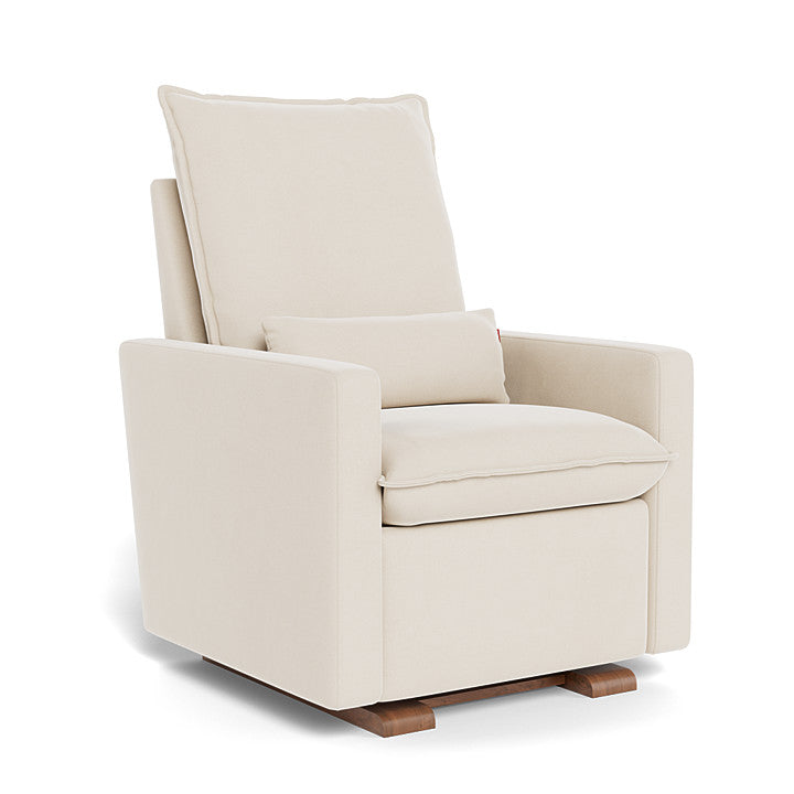 Beach Brushed Cotton Linen / Walnut Base - Monte Design Cortina Glider Recliner - Premium