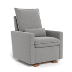 Light Grey Italian Wool / Walnut Base - Monte Design Cortina Glider Recliner - Premium