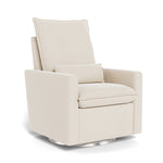 Beach Brushed Cotton Linen / Brushed Silver Swivel Base - Monte Design Cortina Glider Recliner - Premium