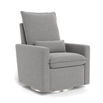 Light Grey Italian Wool / Brushed Silver Swivel Base - Monte Design Cortina Glider Recliner - Premium