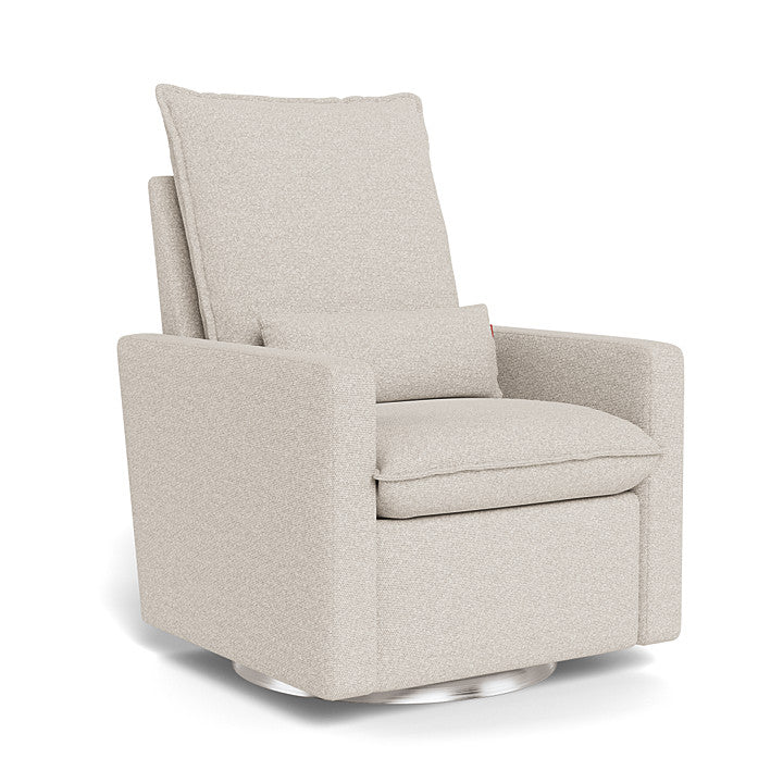 Greige Weave / Brushed Silver Swivel Base - Monte Design Cortina Glider Recliner - Performance