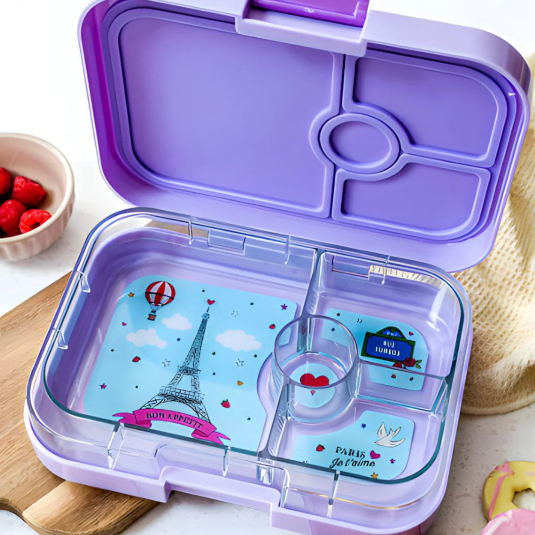 Yumbox Panino 4-Compartment Food Tray - Lulu Purple/Paris Je T'aime Tray