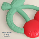 Itzy Ritzy Bitzy Shake™ Silicone Teether with Rattle - Cherries Gentle Textures for Sensory Exploration