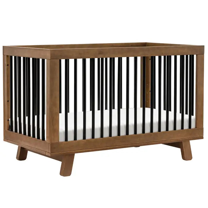 Natural Walnut/Black - Babyletto Hudson 3-in-1 Convertible Crib