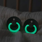 BIBS Pacifier Glow In The Dark Night 2 Pack - Iron and Baby Blue 2