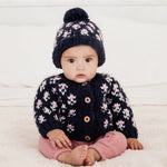 Huggalugs Bitty Blooms Indigo Cardigan Sweater - Lifestyle 1