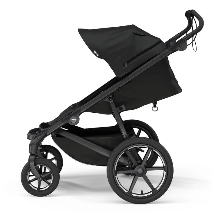 Thule Urban Glide 4-Wheel Stroller - Black on Black Side with Seat Reclined