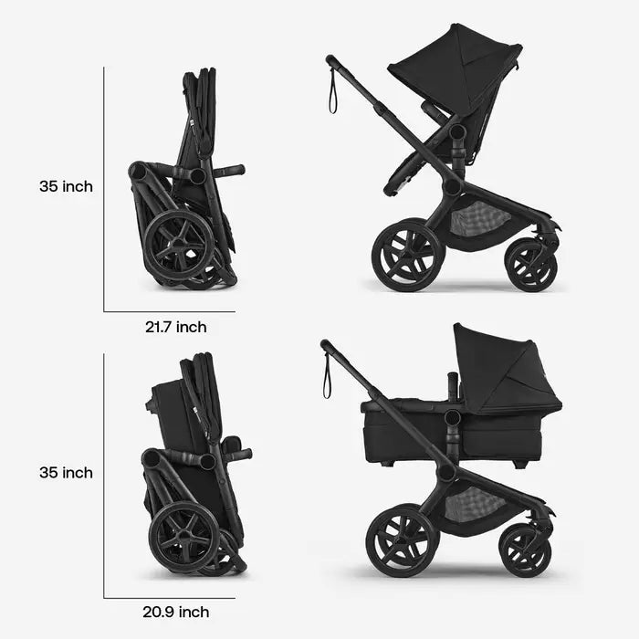 Bugaboo Fox 5 Renew Complete Stroller - Heritage Black/Black - Dimensions