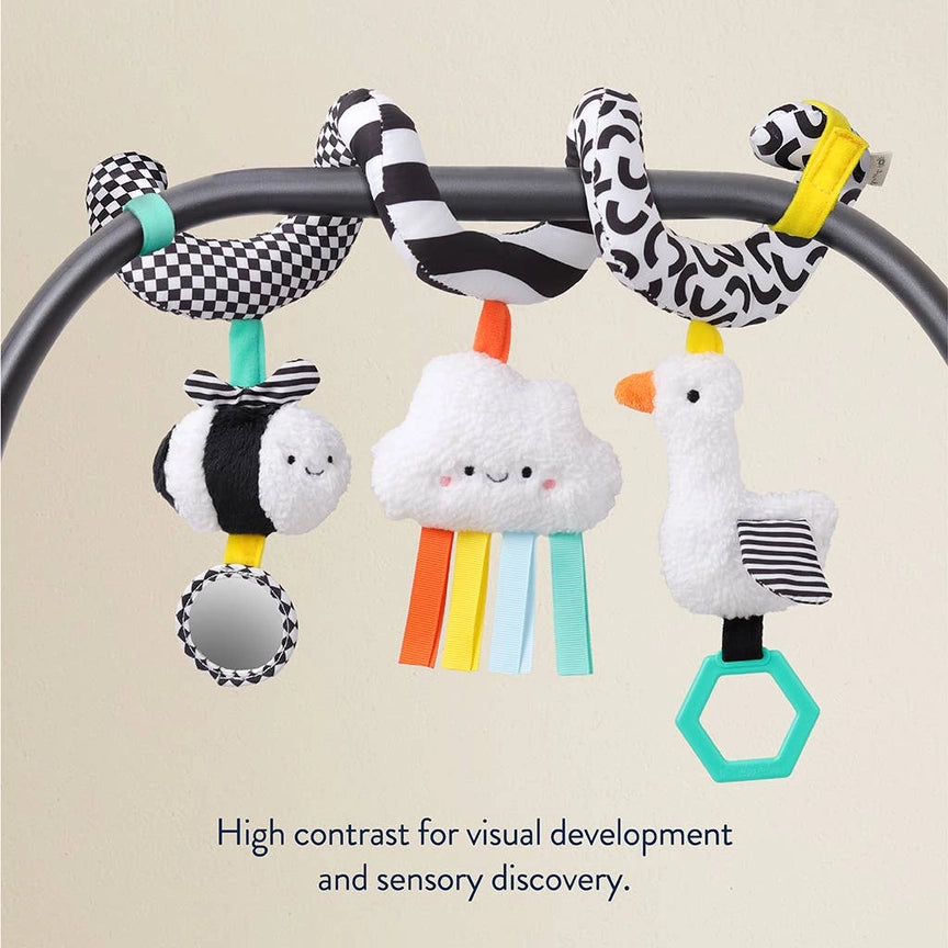 Itzy Ritzy Itzy Bitzy Spiral Car Seat Activity Toy - High Contrast to Stimulate Baby's Senses
