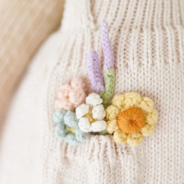 cuddle + kind Hand-Knit Doll - Goldie the Honey Bear Flower Detail