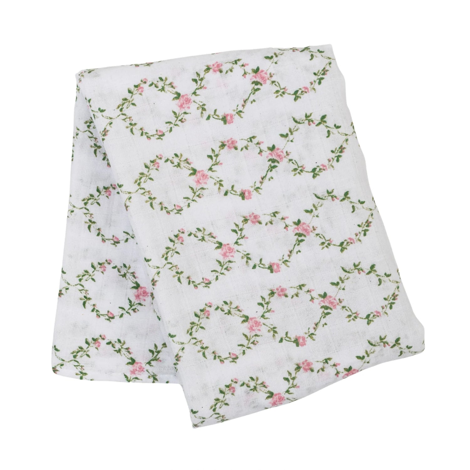 Lulujo Muslin Swaddle Blanket - Rose Trellis