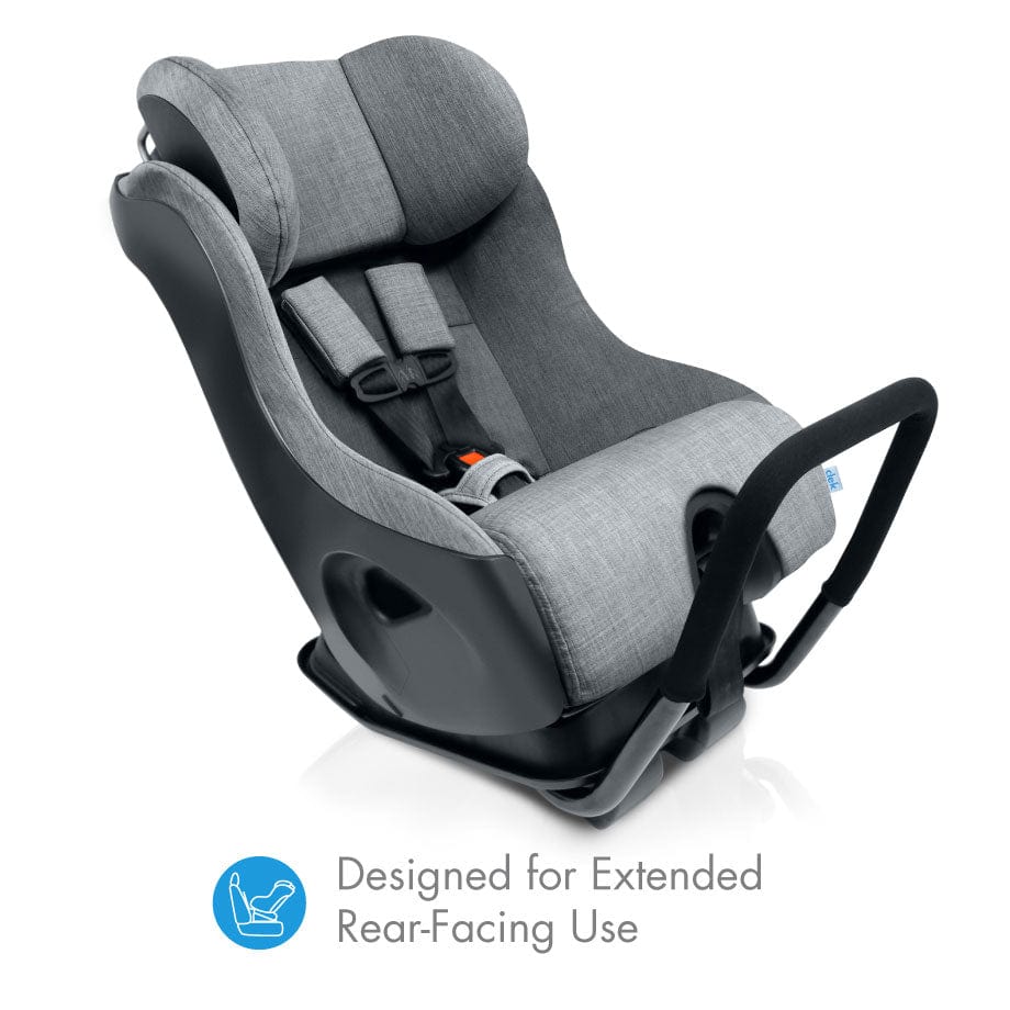 Clek Fllo Convertible Car Seat Vintage Ziip Flame Retardant Free - extended rear facing usage