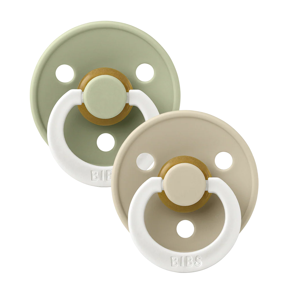 BIBS Pacifier Glow In The Dark Night 2 Pack - Sage & Vanilla