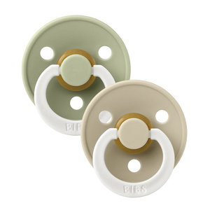 BIBS Pacifier Glow In The Dark Night 2 Pack - Sage & Vanilla