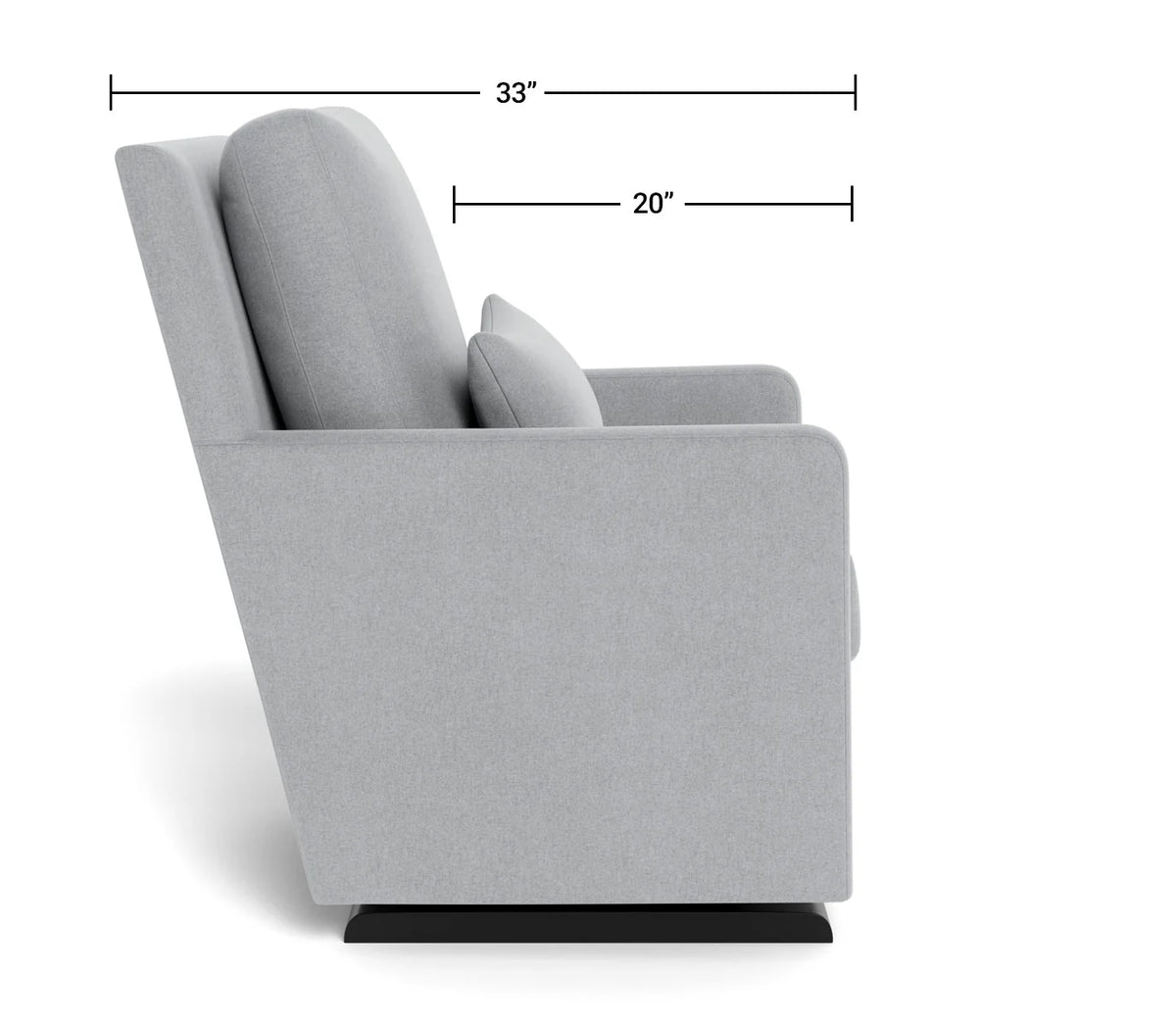 Monte Design Como Glider - Dune/Gold Swivel Base (Quick Ship Edition)  - Side Dimensions
