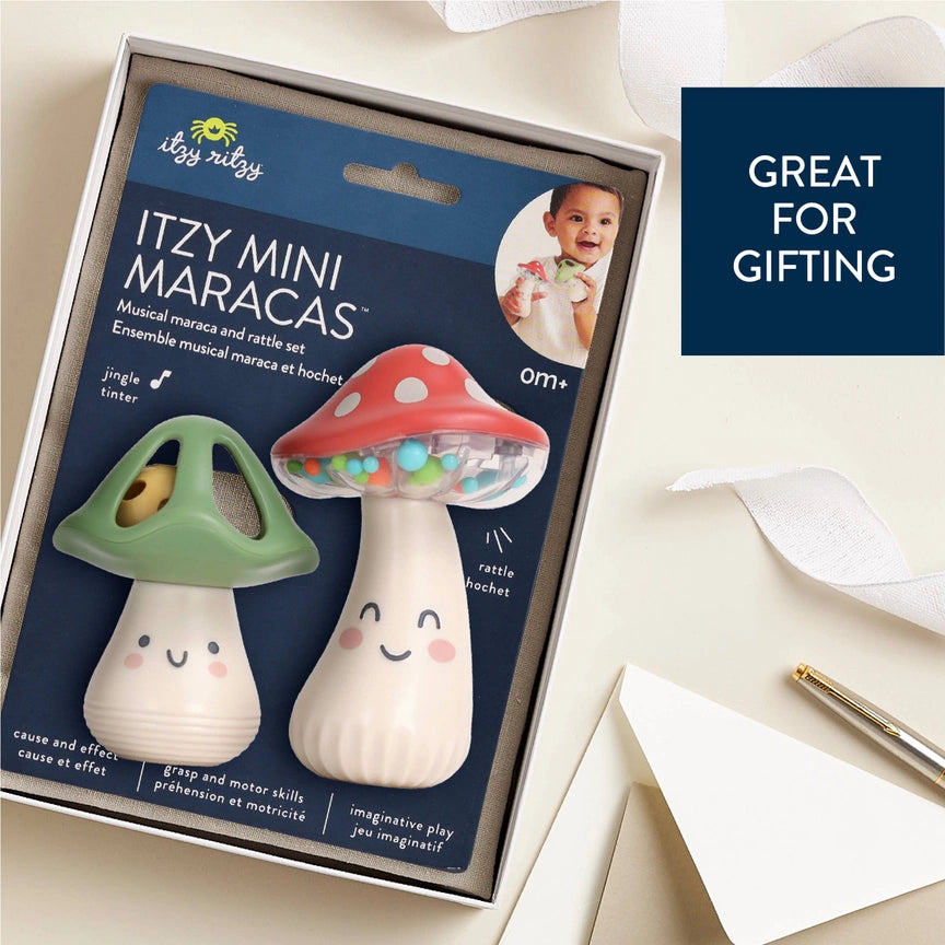 Itzy Ritzy Itzy Mini Maracas Musical Rattle Set - Giftable Peckaging