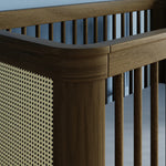 Natural Walnut / Blonde Cane - Namesake Marin with Cane 3-in-1 Convertible Crib - Cane Detail