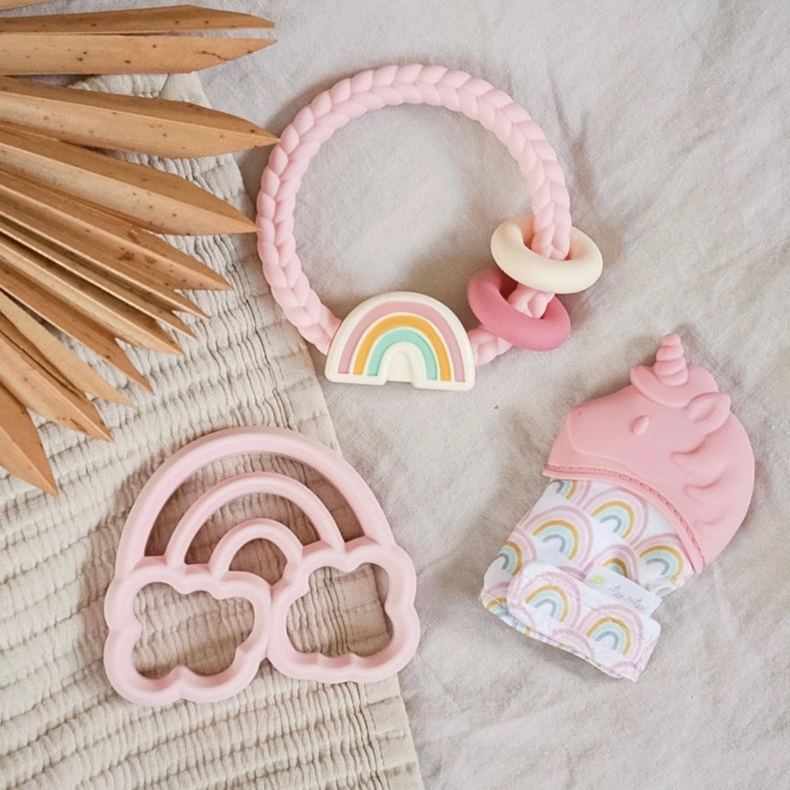 Rainbow - Itzy Ritzy Ritzy Rattle Silicone Teether Rattle Lifestyle 4