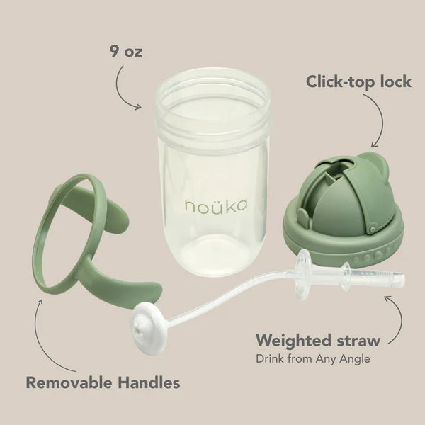 Noüka Non-Spill Weighted Straw Cup 9 oz - What's Included