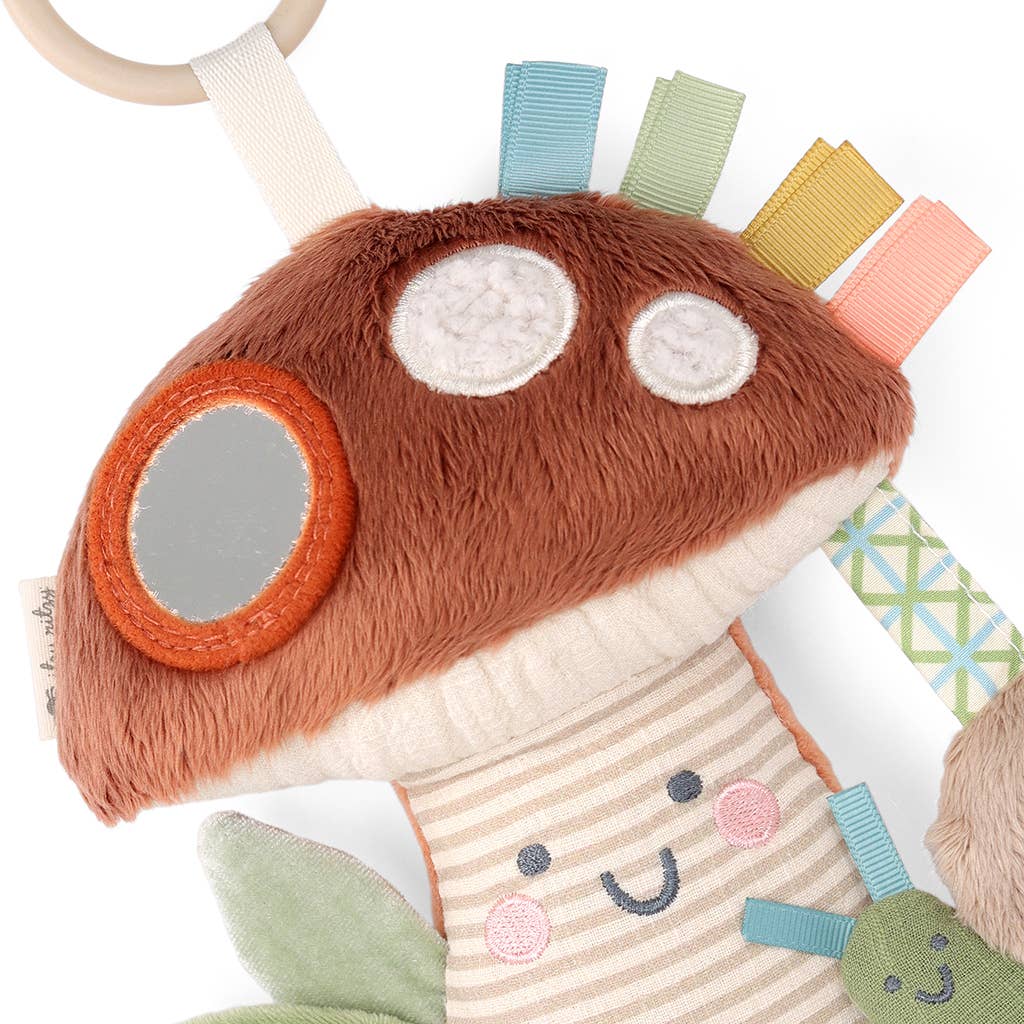 Itzy Ritzy Bitzy Traveler™ Plush Activity Toy with Teether - Mushroom Detail