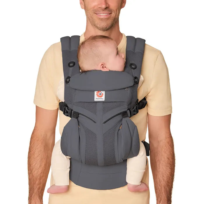 Ergobaby Omni Classic 360 Mesh Baby Carrier - Charcoal Grey Front Facing In