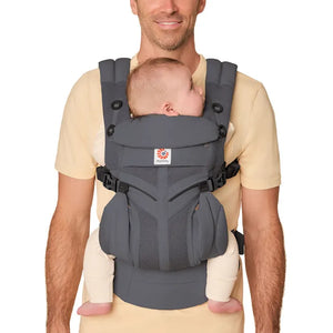 Ergobaby Omni Classic 360 Mesh Baby Carrier - Charcoal Grey Front Facing In