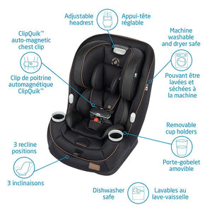 Maxi-Cosi Pria All-in-One Convertible Car Seat - Designer Black Features