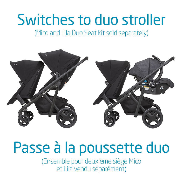 Maxi-Cosi Lila Stroller - Essential Black Duo Compatible