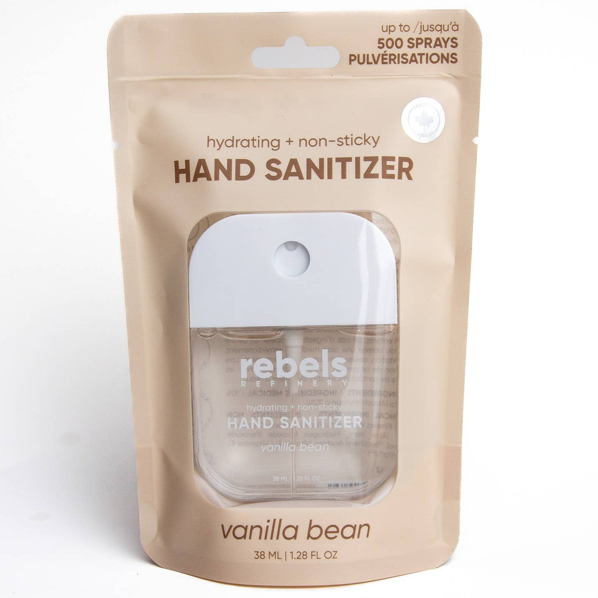 Rebels Refinery Pocket Sanitizer Spray - Vanilla Bean Packaging 2