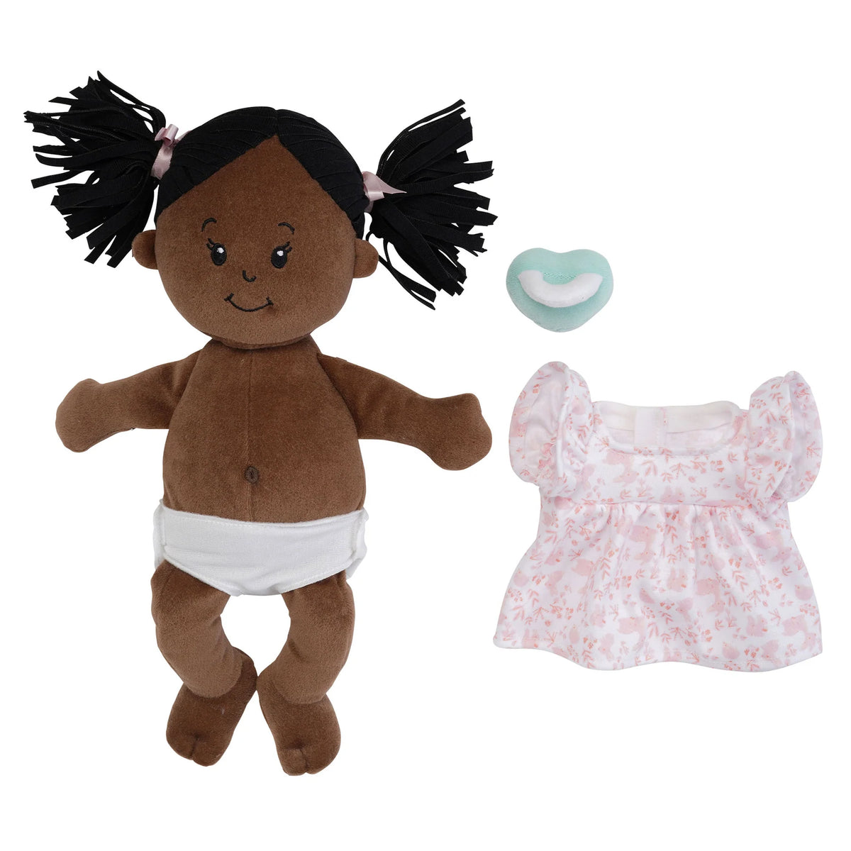 Manhattan Toy Love, Stella Doll - Brown with Black Pigtails - Doll with Included Accessories