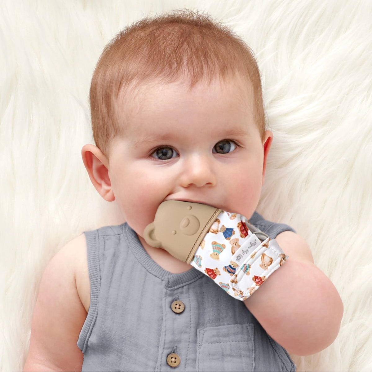 Vintage Bear - Itzy Ritzy Itzy Mitt Silicone Teething Mitt Lifestyle