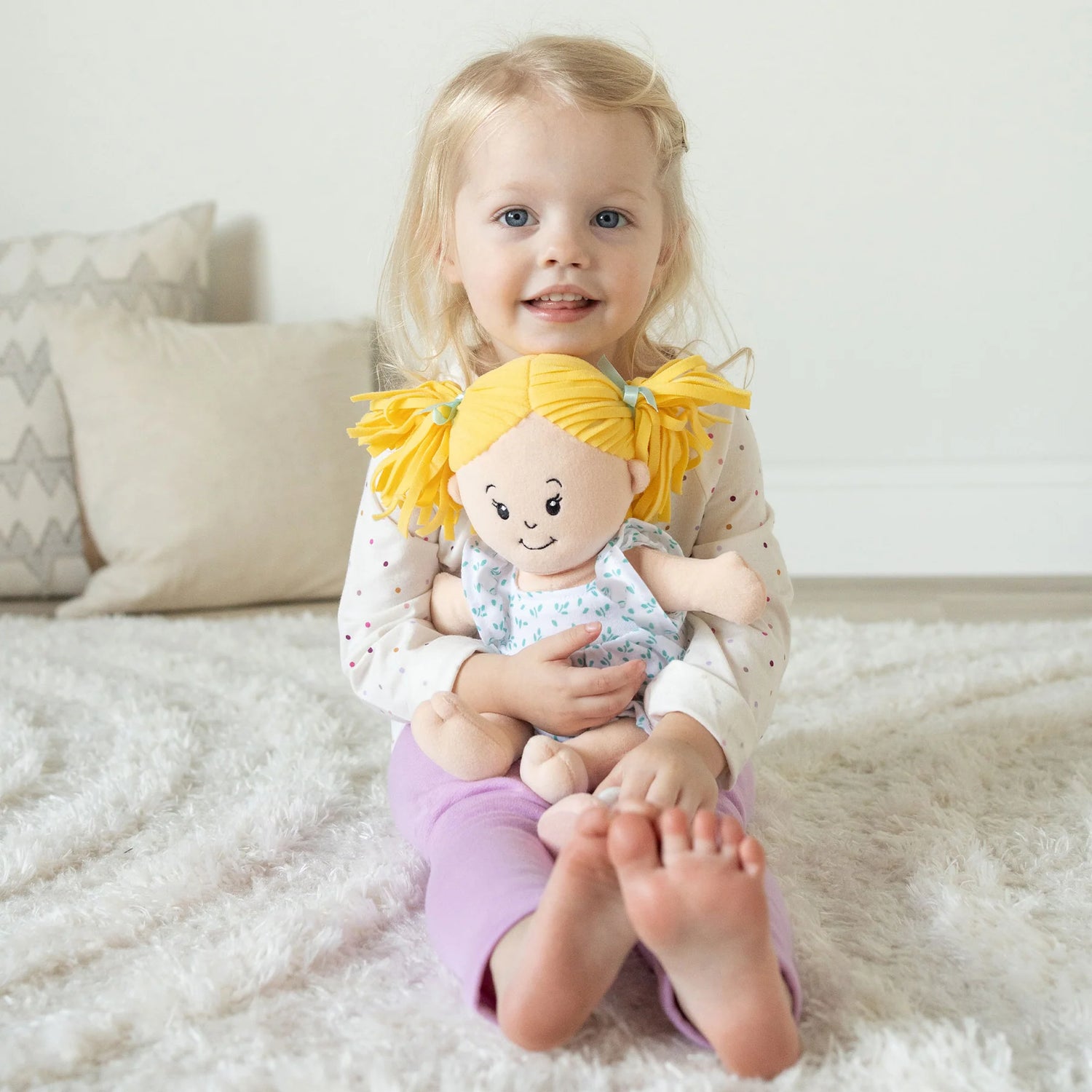 Manhattan Toy Love, Stella Doll - Peach with Blonde Pigtails Lifestyle