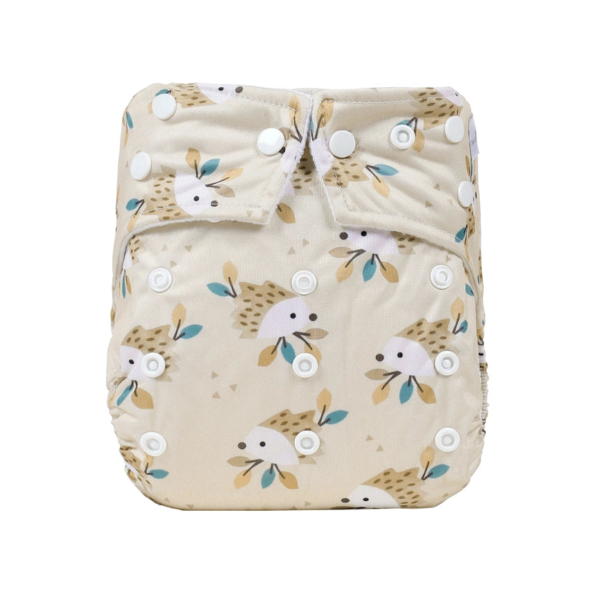 KaWaii Baby One Size Reusable Cloth Diaper Bamboo Bundle - Hedgehog Forest