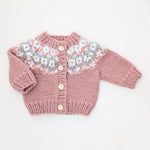Huggalugs Fairisle Rosy Cardigan Sweater
