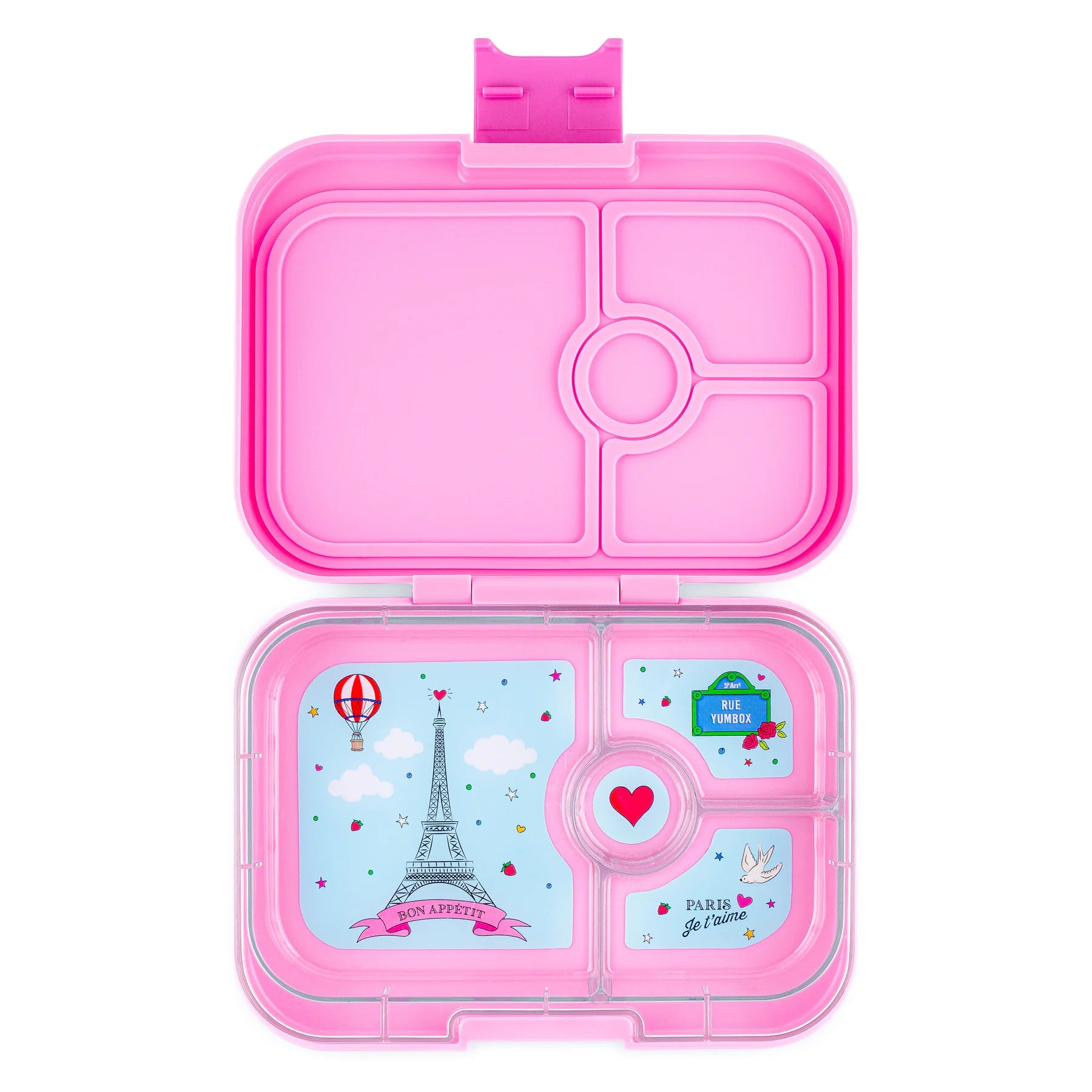Yumbox Panino 4-Compartment Food Tray - Fifi Pink/Paris Je T'aime Tray