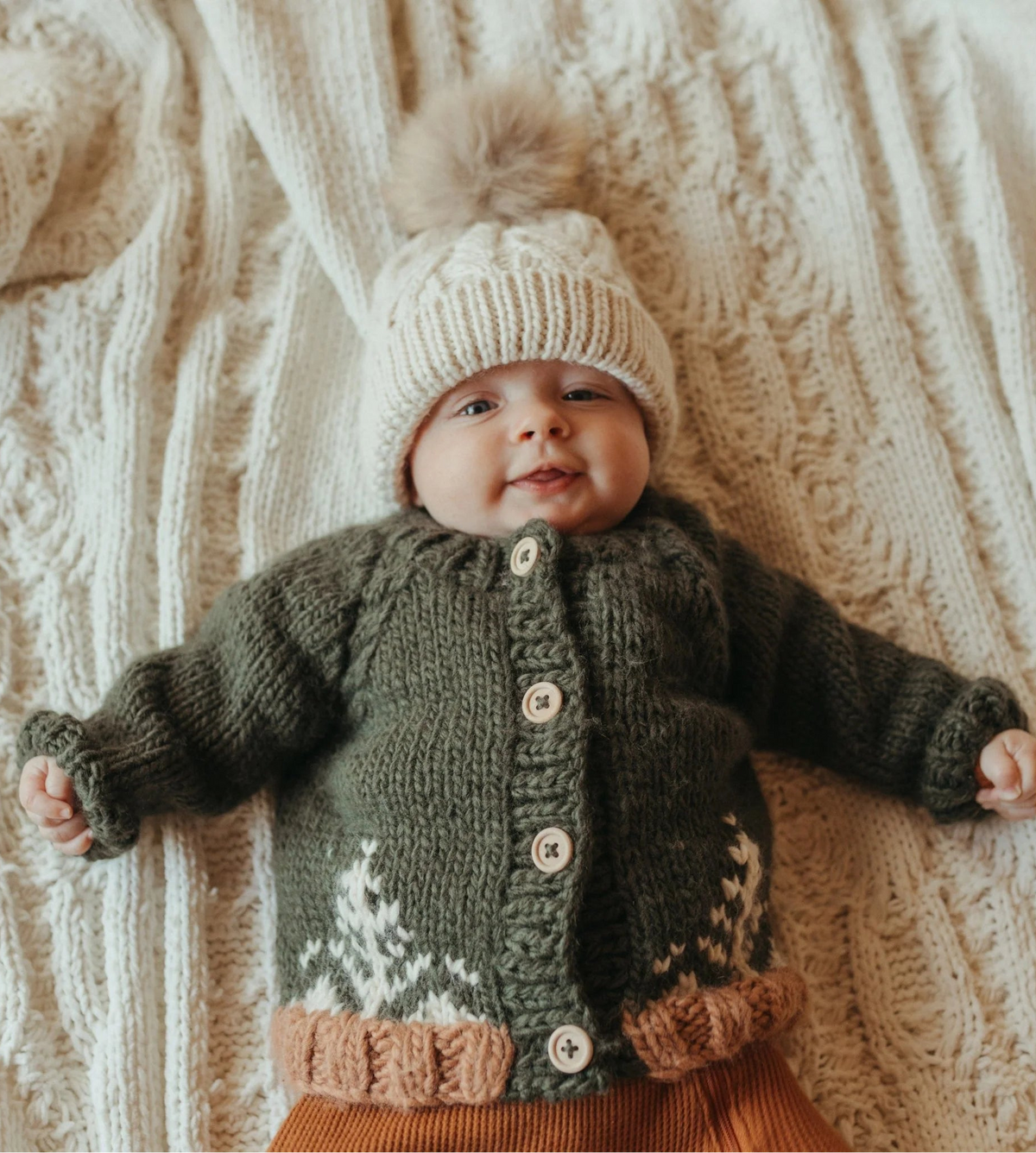 Huggalugs Forest Cardigan Sweater - Loden Green - Lifestyle 4
