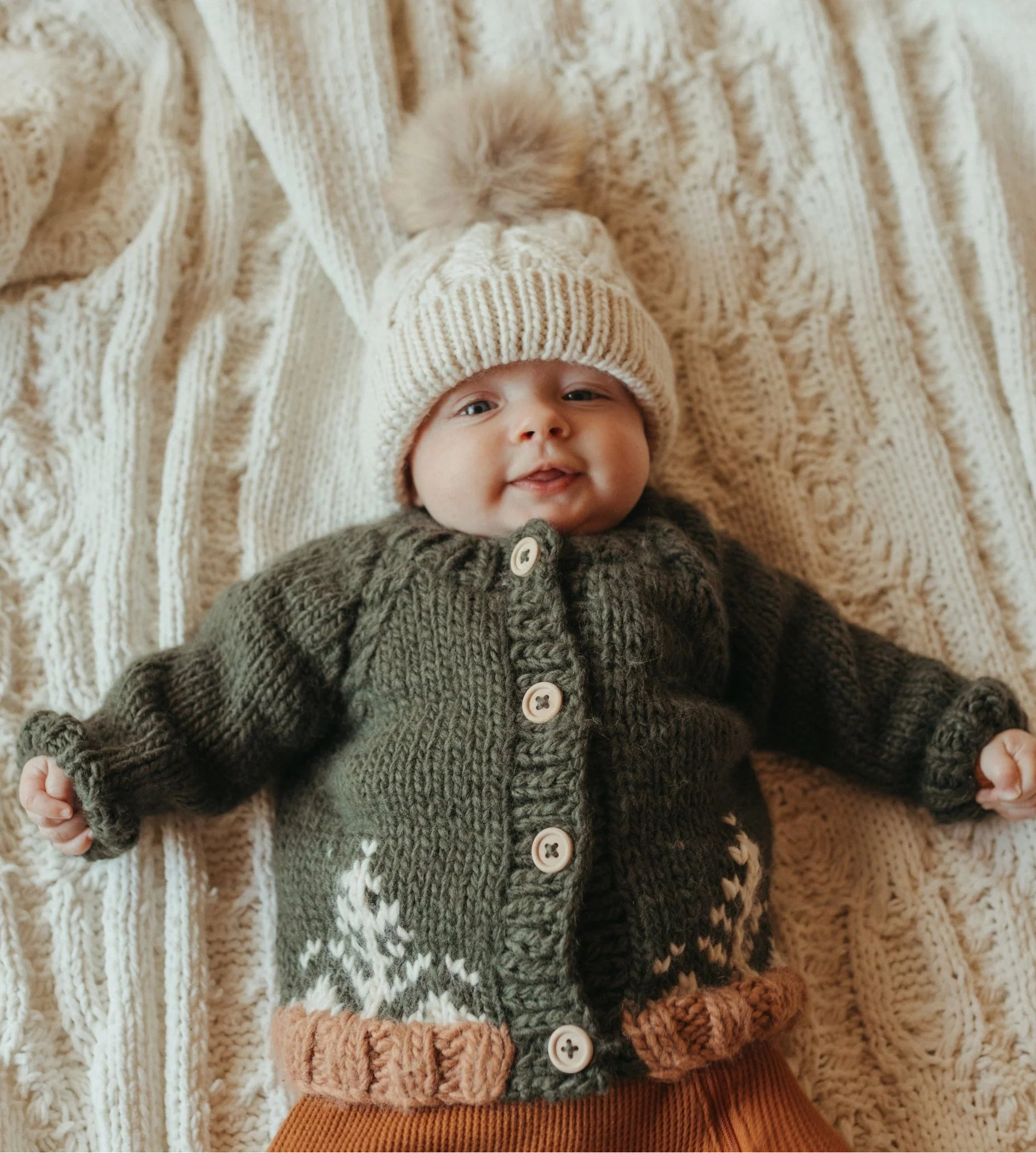 Huggalugs Forest Cardigan Sweater - Loden Green - Lifestyle 4