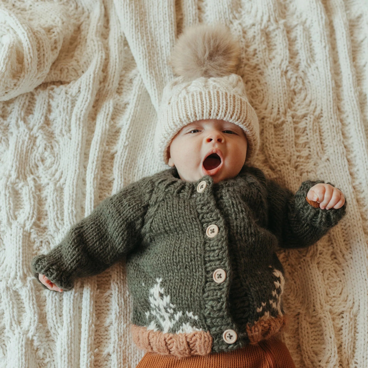 Huggalugs Forest Cardigan Sweater - Loden Green - Lifestyle 2