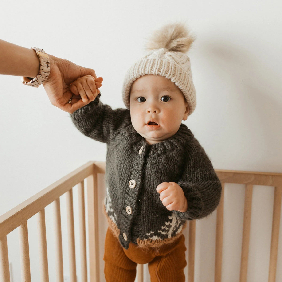 Huggalugs Forest Cardigan Sweater - Loden Green - Lifestyle 3