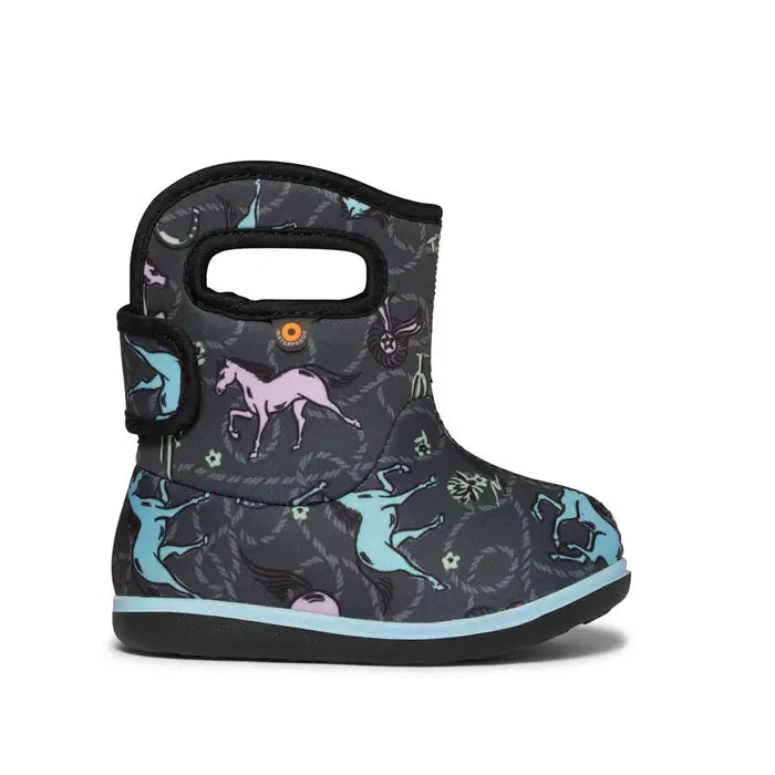 Baby Bogs II Boots - Dark Grey Horses