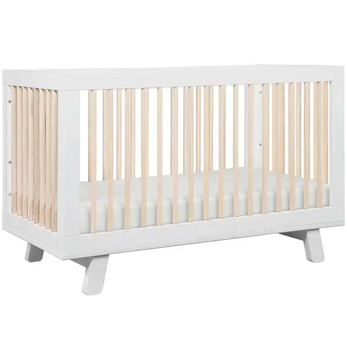 White/Washed Natural - Babyletto Hudson 3-in-1 Convertible Crib