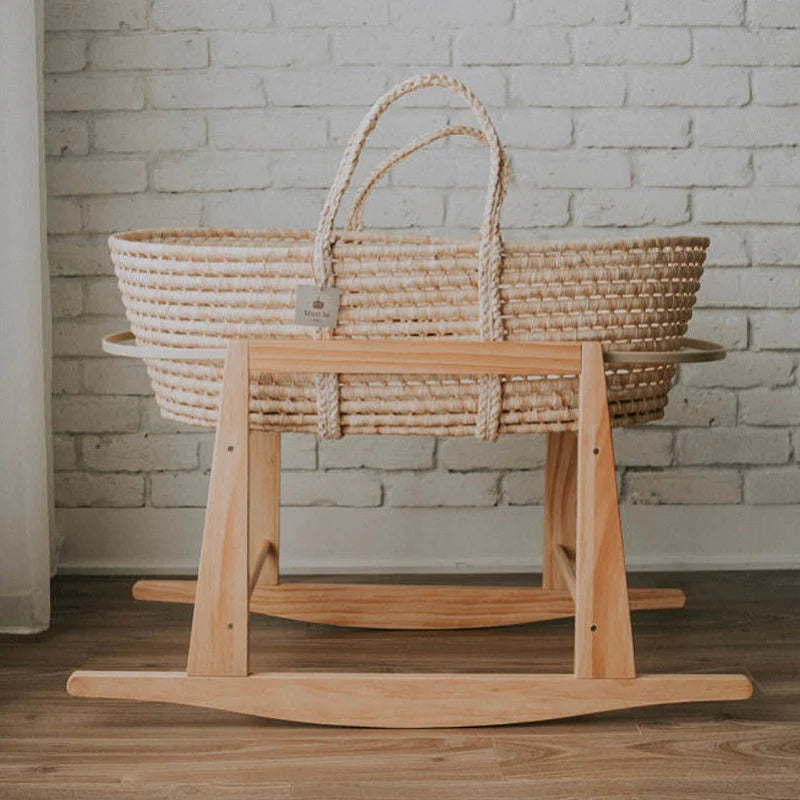Must Be Baby Moses Basket with Mattress and Rocking Stand