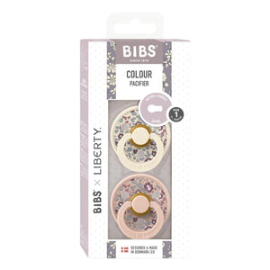 BIBS x Liberty Colour Pacifier 2 Pack - Eloise Blush Mix Packaged