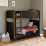 Babyletto TipToe Bunk Bed - Black / Natural Walnut Lifestyle 1