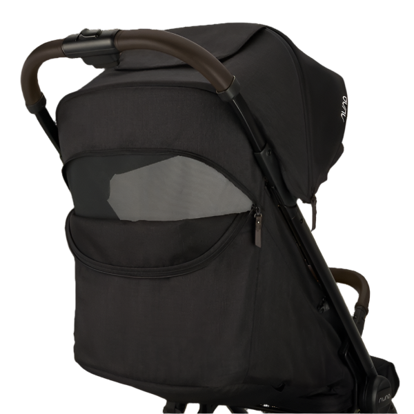 Nuna TRVL lx Stroller - Caviar Mesh Peek-A-Boo