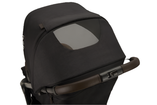 Nuna TRVL lx Stroller - Caviar Mesh Peek-A-Boo Top View