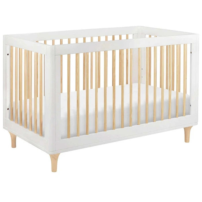 White / Washed Natural - Babyletto Lolly 3-in-1 Convertible Crib