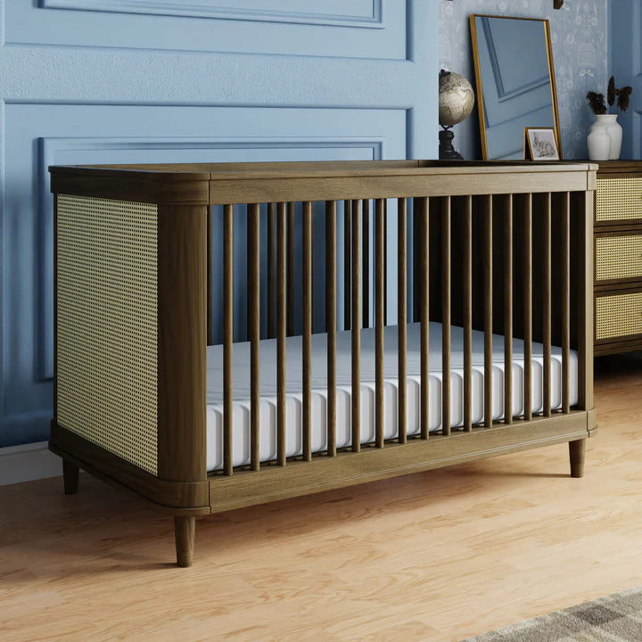 Natural Walnut / Blonde Cane - Namesake Marin with Cane 3-in-1 Convertible Crib - Lifestyle